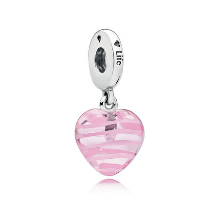 pingente pandora murano coração rosa 797069
